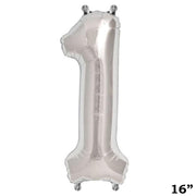 1 pc 16" Mylar Foil Balloon - Silver Numbers BLOON_16S_1