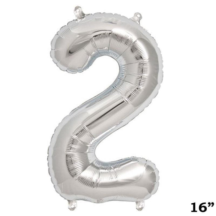 1 pc 16" Mylar Foil Balloon - Silver Numbers BLOON_16S_2