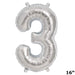 1 pc 16" Mylar Foil Balloon - Silver Numbers BLOON_16S_3