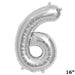 1 pc 16" Mylar Foil Balloon - Silver Numbers BLOON_16S_6