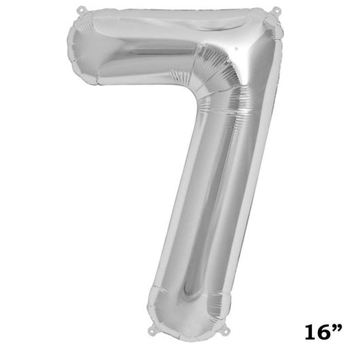 1 pc 16" Mylar Foil Balloon - Silver Numbers BLOON_16S_7