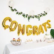 1 set 13" Congrats Mylar Foil Balloon Banner - Gold BLOON_LTR_GRATS_14_GOLD
