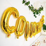 1 set 13" Congrats Mylar Foil Balloon Banner - Gold BLOON_LTR_GRATS_14_GOLD