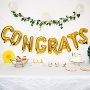 1 set 13" Congrats Mylar Foil Balloon Banner - Gold BLOON_LTR_GRATS_14_GOLD