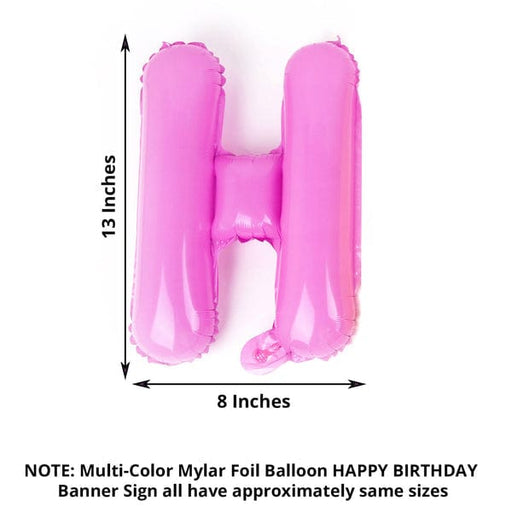 1 set 13" Happy Birthday Mylar Foil Balloon Banner - Assorted BLOON_LTR_HBD_13_MULTI