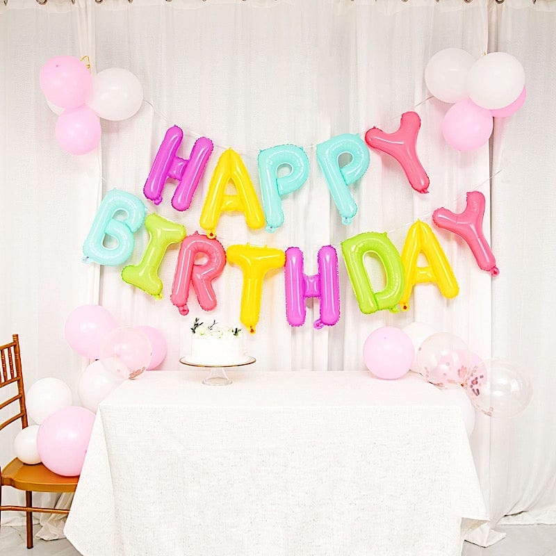 1 set 13" Happy Birthday Mylar Foil Balloon Banner - Assorted BLOON_LTR_HBD_13_MULTI