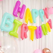 1 set 13" Happy Birthday Mylar Foil Balloon Banner - Assorted BLOON_LTR_HBD_13_MULTI