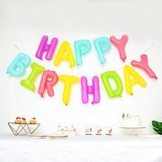 1 set 13" Happy Birthday Mylar Foil Balloon Banner - Assorted BLOON_LTR_HBD_13_MULTI