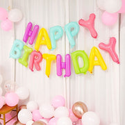 1 set 13" Happy Birthday Mylar Foil Balloon Banner - Assorted BLOON_LTR_HBD_13_MULTI