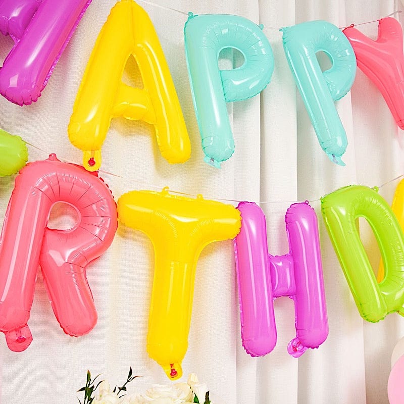 1 set 13" Happy Birthday Mylar Foil Balloon Banner - Assorted BLOON_LTR_HBD_13_MULTI