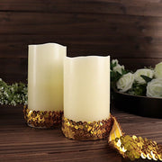 1" x 10 yards Metallic Sequin Fabric Ribbon with Stretchable Lace Trim