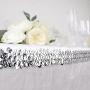 1" x 10 yards Metallic Sequin Fabric Ribbon with Stretchable Lace Trim