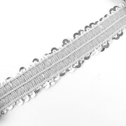 1" x 10 yards Metallic Sequin Fabric Ribbon with Stretchable Lace Trim