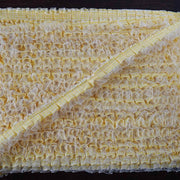 1" x 25 yrd Gingham Organza and Satin Ruffle Trim - Ivory/Yellow RUF_08_IVR