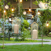 10.5" tall Geometric Glass Terrarium Vase with Metal Frame - Clear with Gold GLAS_VASE008_GOLD