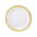 10 6" Round Dessert Plates with Trim - Disposable Tableware PLST_PLA0018_WHTG