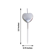 10 Birthday Cake Candles Dessert Topper with Heart Design - Assorted CAKE_TOP_CAND_01_MULTI
