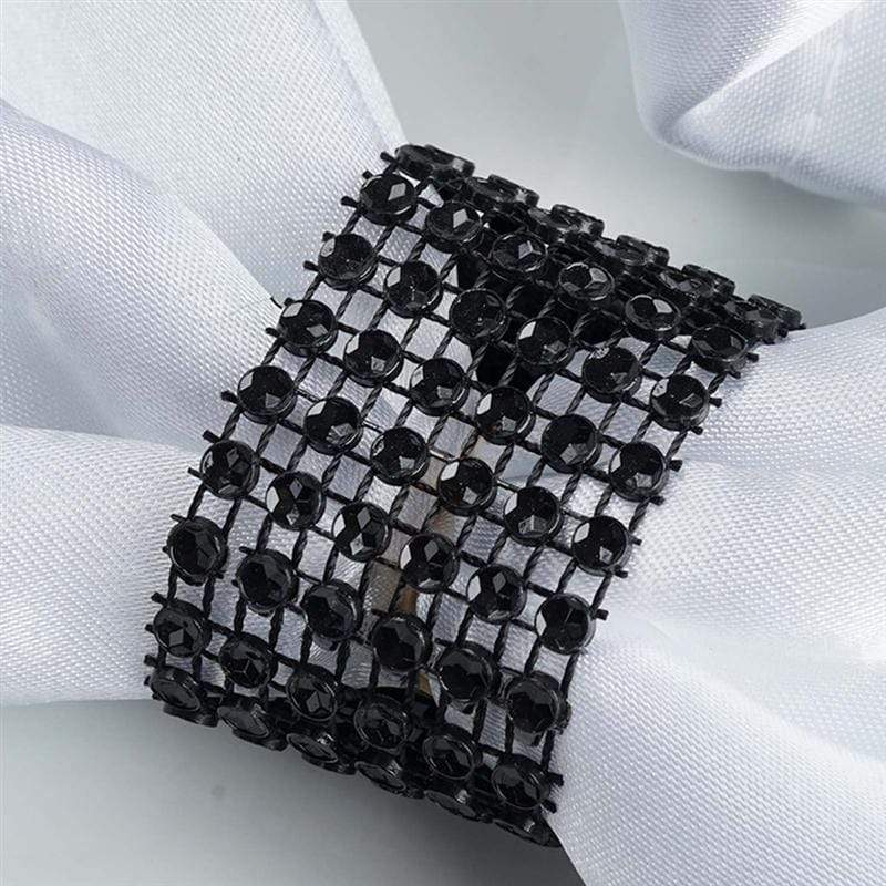 10 Diamond Rhinestone Mesh Napkin Rings