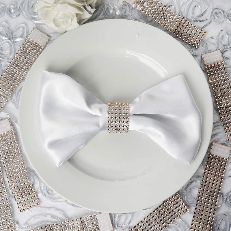 10 Diamond Rhinestone Mesh Napkin Rings