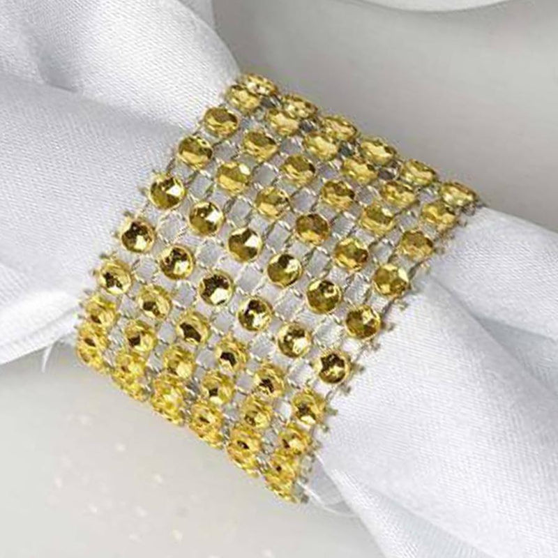 10 Diamond Rhinestone Mesh Napkin Rings