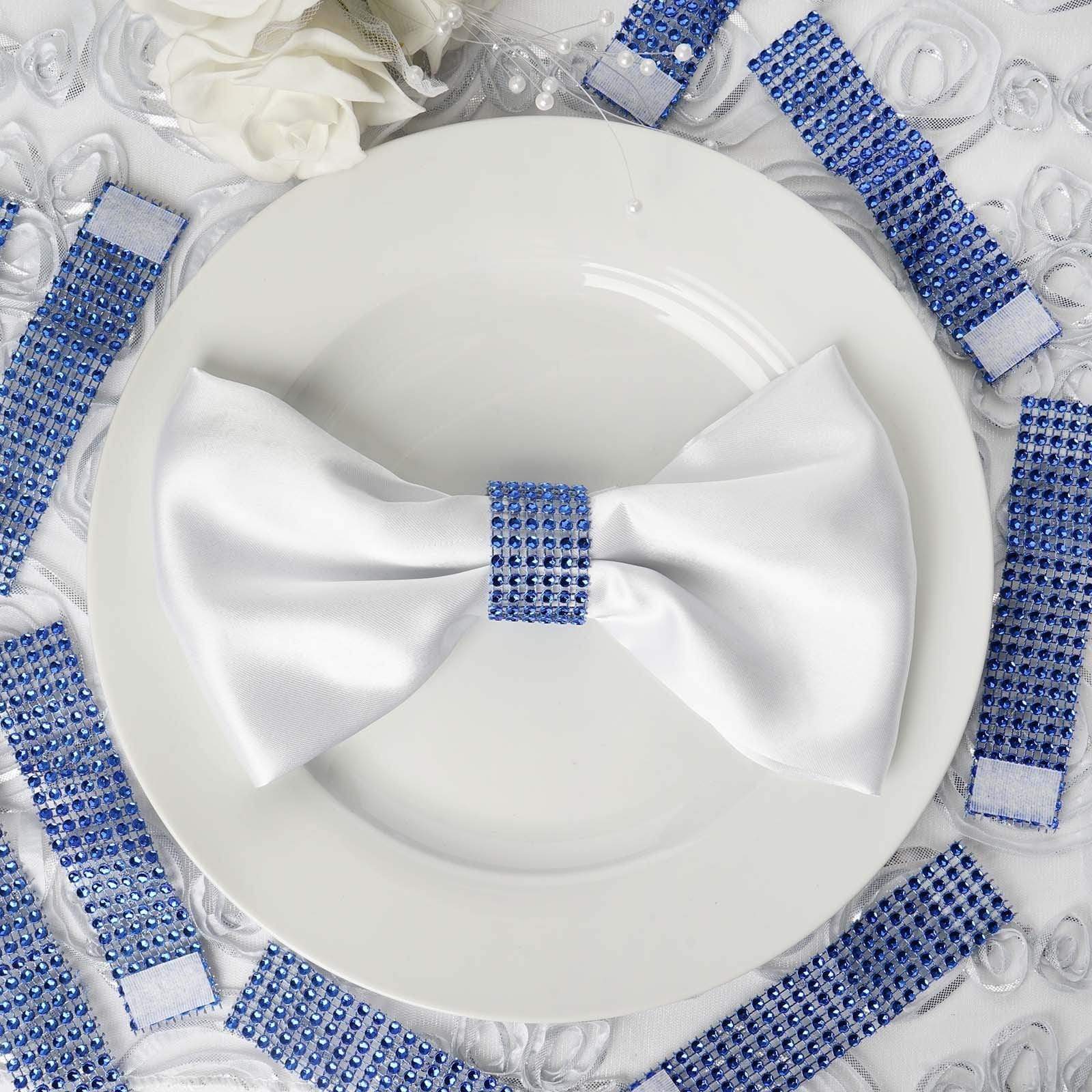 10 Diamond Rhinestone Mesh Napkin Rings