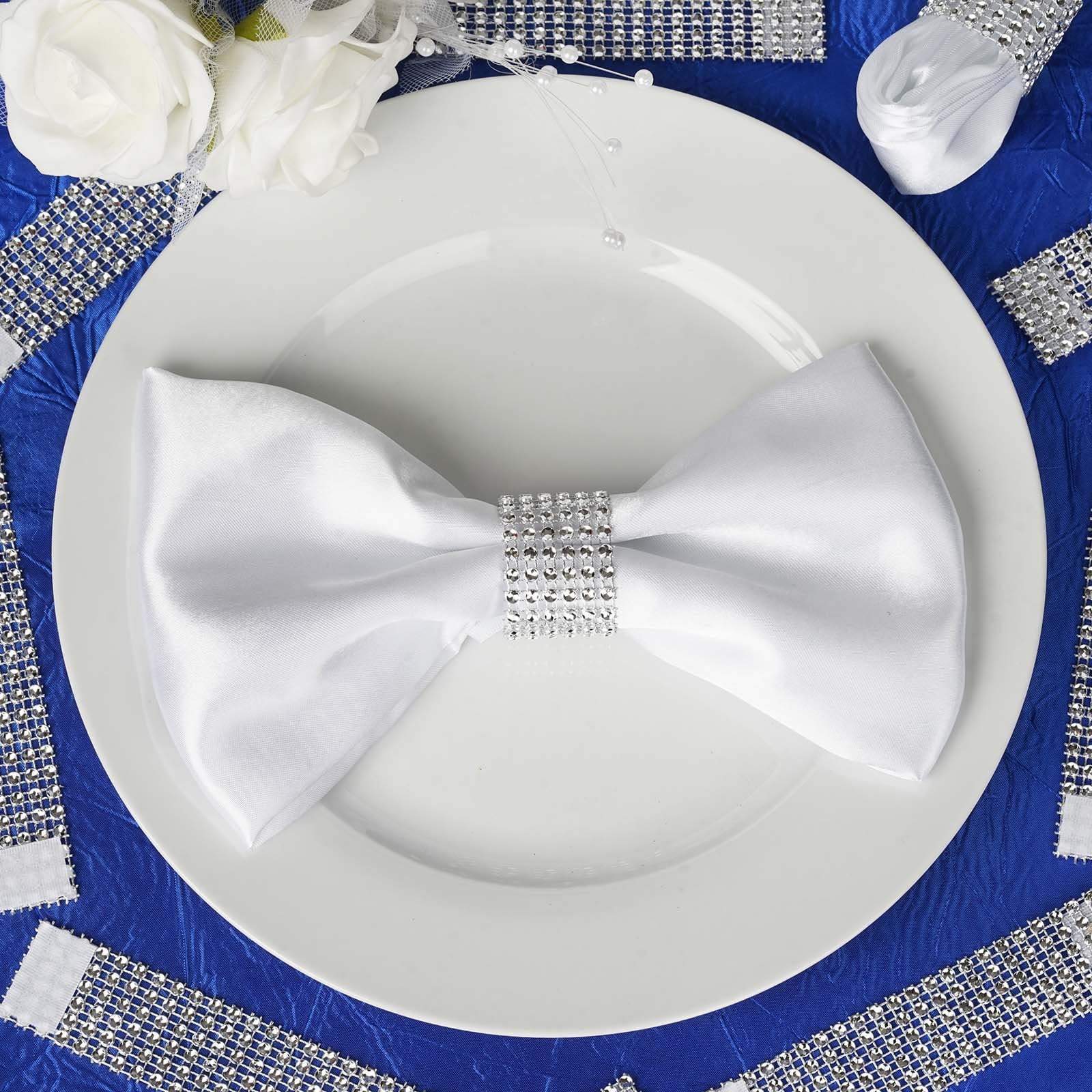 10 Diamond Rhinestone Mesh Napkin Rings