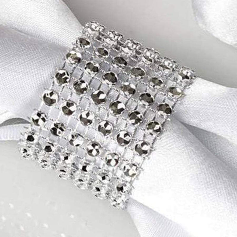 10 Diamond Rhinestone Mesh Napkin Rings