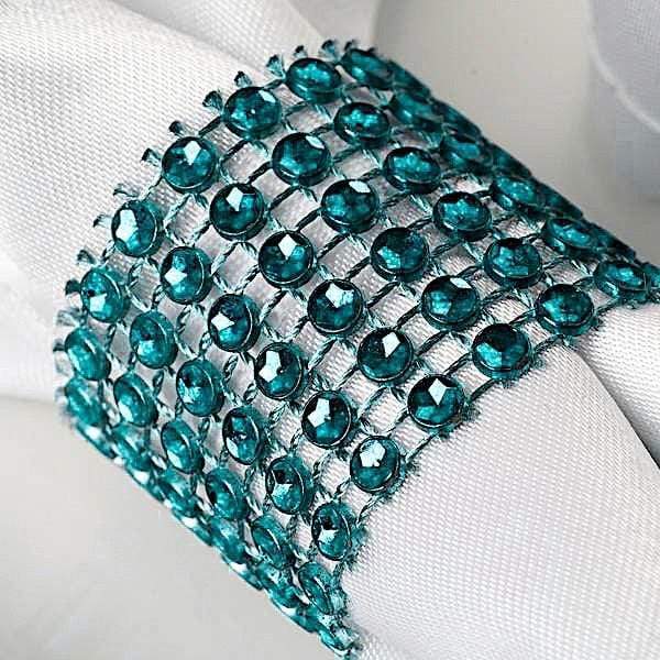 10 Diamond Rhinestone Mesh Napkin Rings