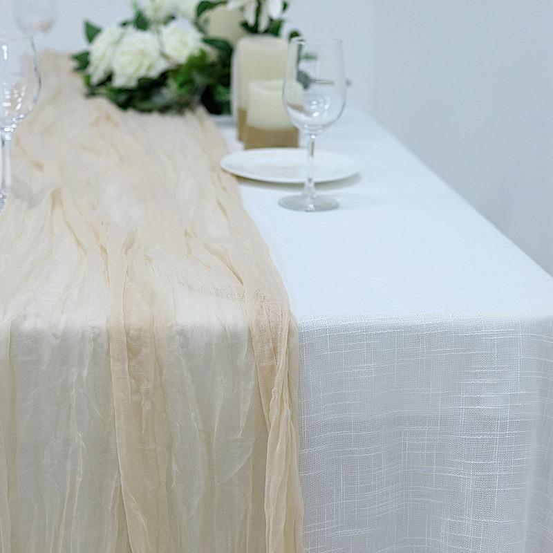 10 ft Cheesecloth Table Runner Cotton Wedding Linens
