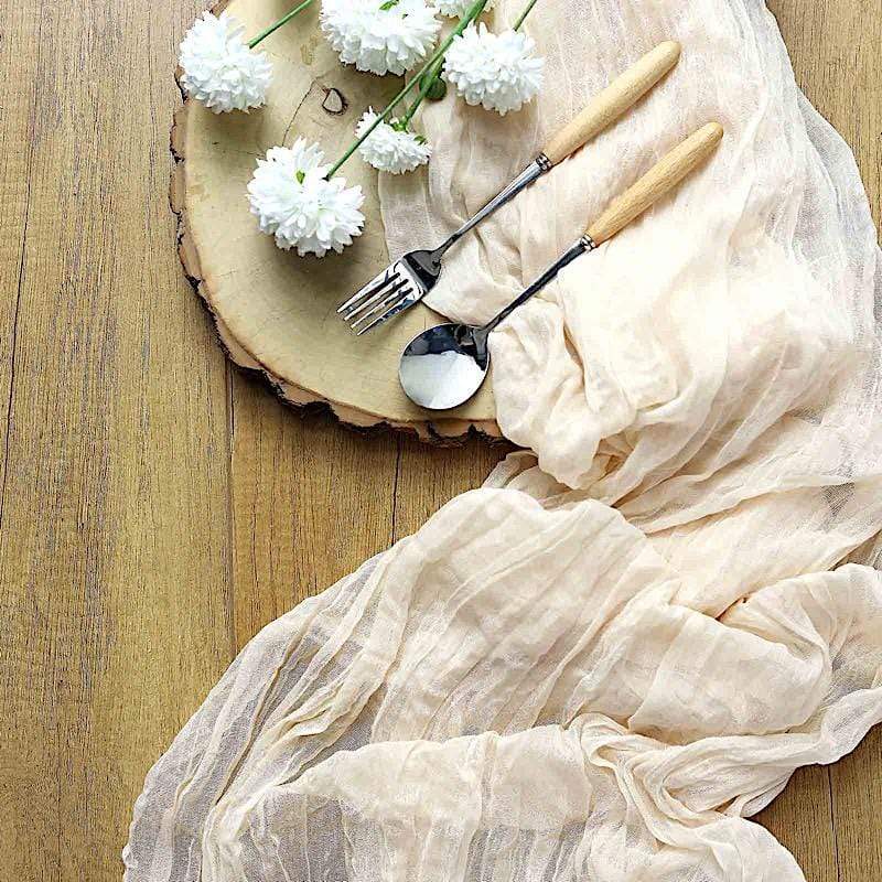 10 ft Cheesecloth Table Runner Cotton Wedding Linens