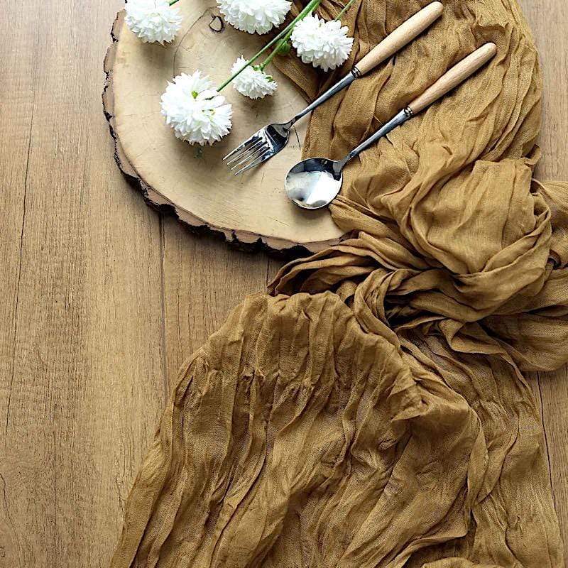 10 ft Cheesecloth Table Runner Cotton Wedding Linens