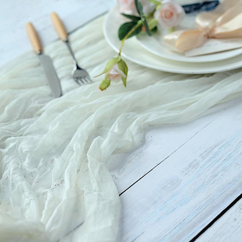 10 ft Cheesecloth Table Runner Cotton Wedding Linens