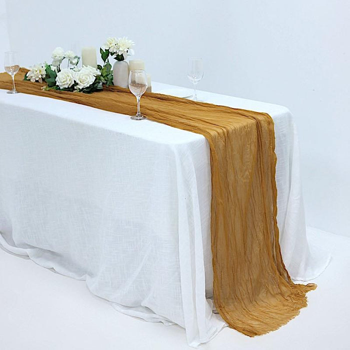 10 ft Cheesecloth Table Runner Cotton Wedding Linens RUN_CHES_088