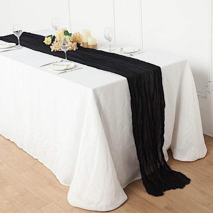 10 ft Cheesecloth Table Runner Cotton Wedding Linens RUN_CHES_BLK