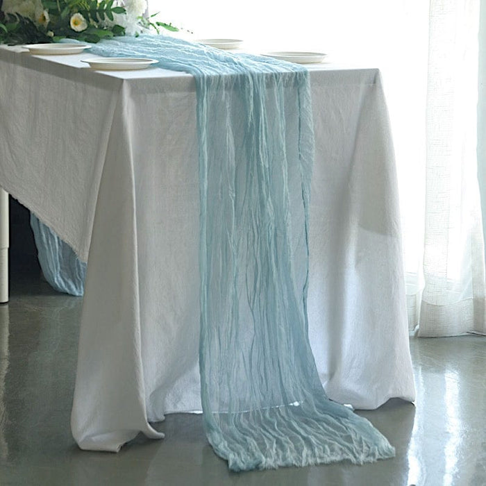 10 ft Cheesecloth Table Runner Cotton Wedding Linens RUN_CHES_BLUE