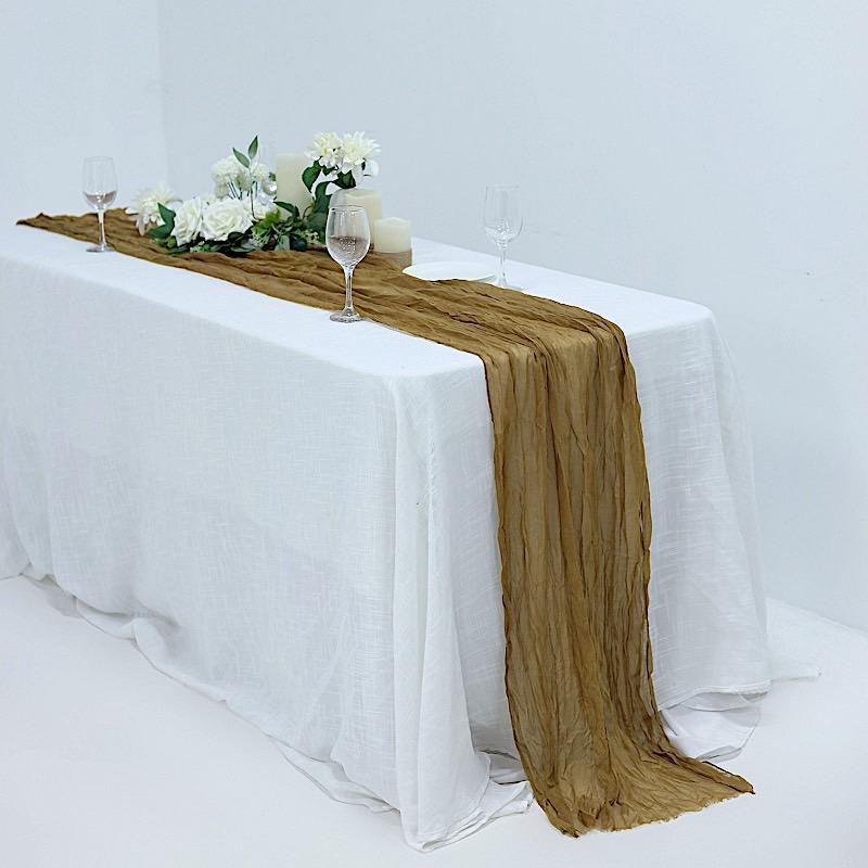 10 ft Cheesecloth Table Runner Cotton Wedding Linens RUN_CHES_GOLD