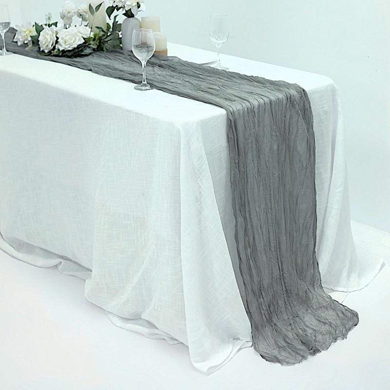10 ft Cheesecloth Table Runner Cotton Wedding Linens RUN_CHES_GRAY