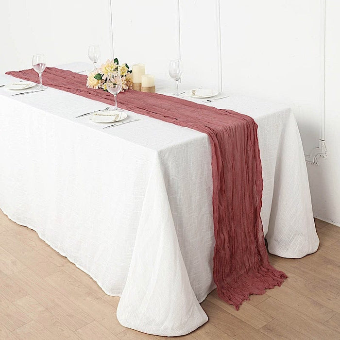 10 ft Cheesecloth Table Runner Cotton Wedding Linens RUN_CHES_MAUV