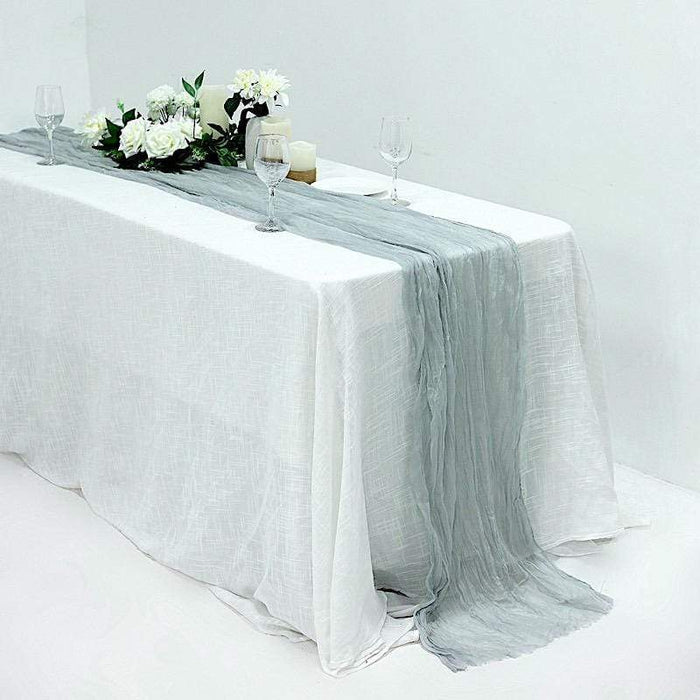10 ft Cheesecloth Table Runner Cotton Wedding Linens RUN_CHES_SILV