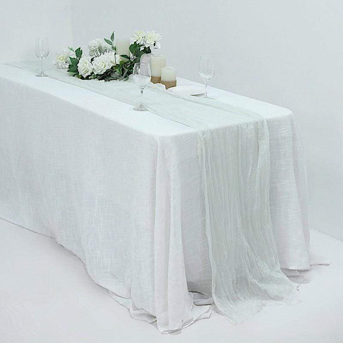 10 ft Cheesecloth Table Runner Cotton Wedding Linens RUN_CHES_WHT