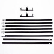 10 ft Double Cross Bars Mounting Hardware Photography Backdrop Stand Kit - Black BKDP_STND07_3