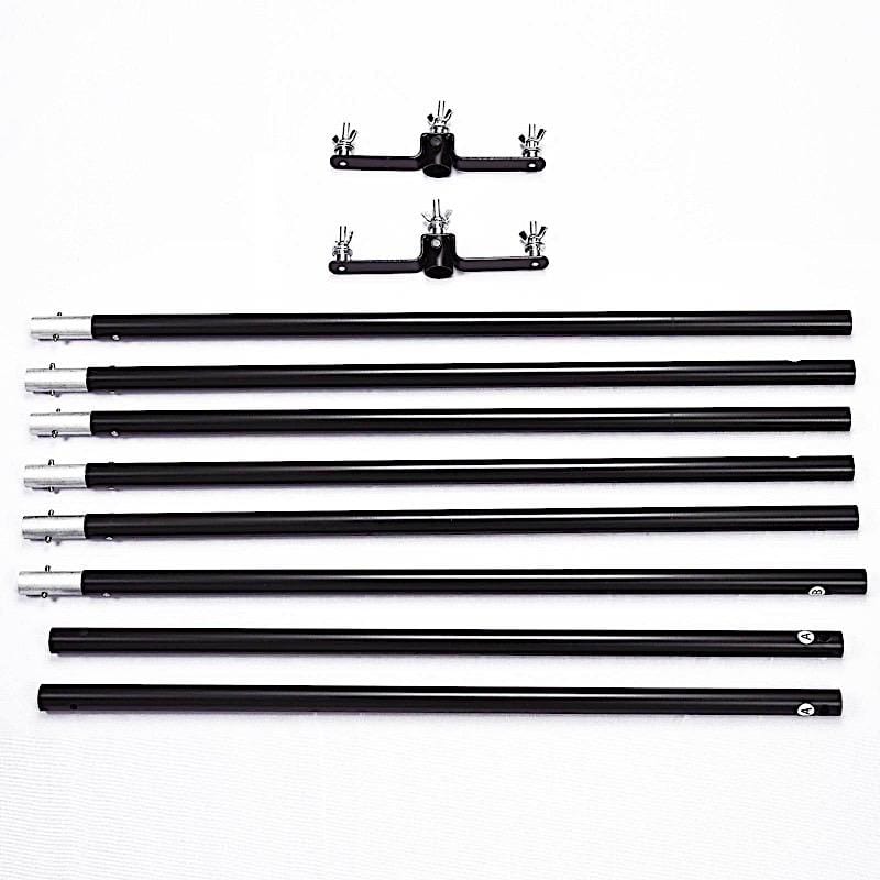 10 ft Double Cross Bars Mounting Hardware Photography Backdrop Stand Kit - Black BKDP_STND07_3