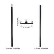 10 ft Double Cross Bars Mounting Hardware Photography Backdrop Stand Kit - Black BKDP_STND07_3