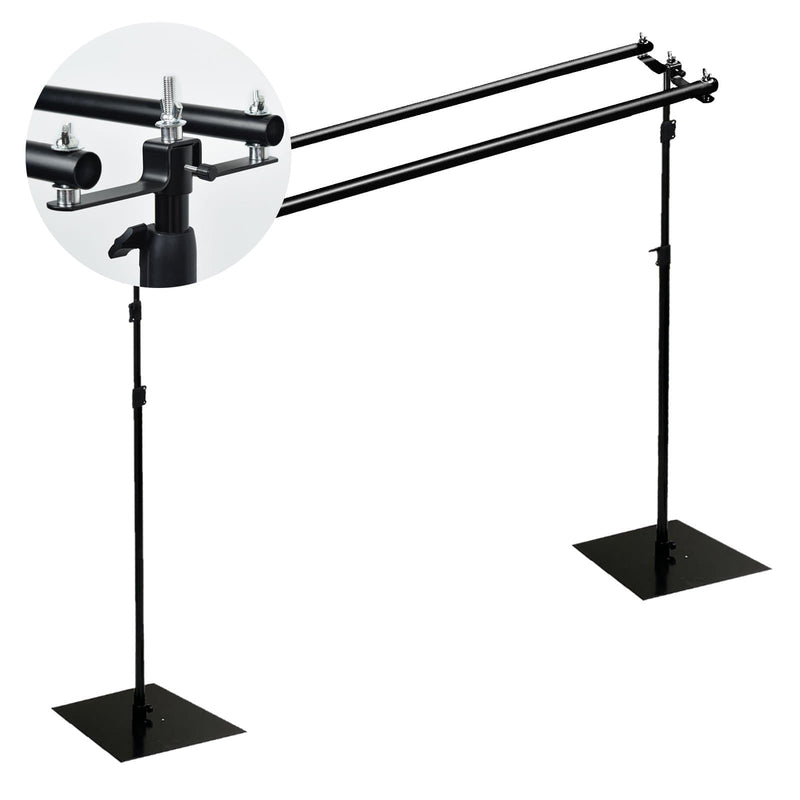 10 ft Dual Cross Bar Photography Backdrop Stand - Black BKDP_STND07_A