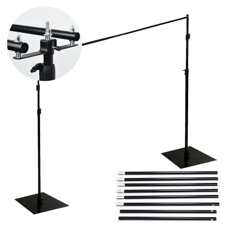 10 ft Dual Cross Bar Photography Backdrop Stand - Black BKDP_STND07_A