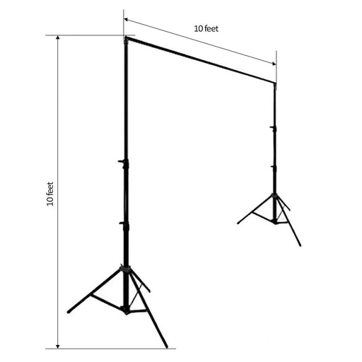 10 ft x 10 ft Photography Backdrop Stand Kit - Black BKDP_STND04