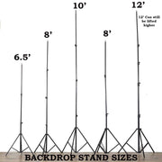 10 ft x 10 ft Photography Backdrop Stand Kit - Black BKDP_STND04