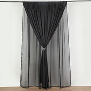 10 ft x 10 ft Polyester and Sheer Chiffon Dual Layer Backdrop Curtain with Rod Pockets