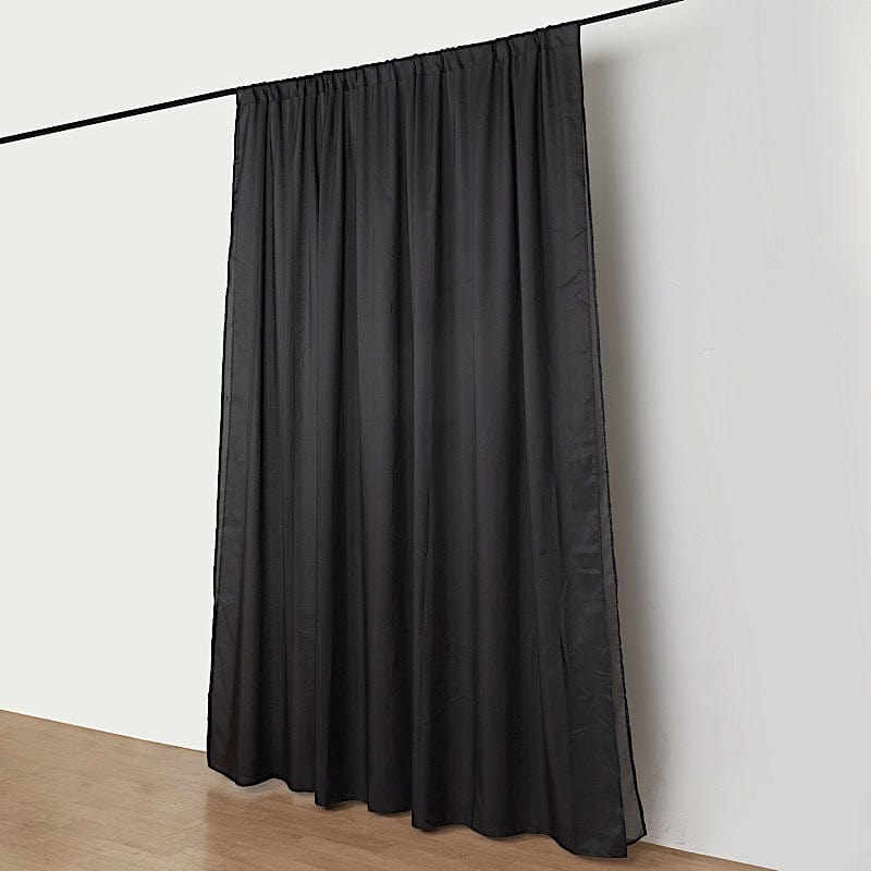 10 ft x 10 ft Polyester and Sheer Chiffon Dual Layer Backdrop Curtain with Rod Pockets