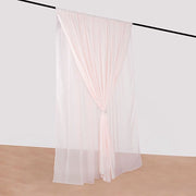 10 ft x 10 ft Polyester and Sheer Chiffon Dual Layer Backdrop Curtain with Rod Pockets